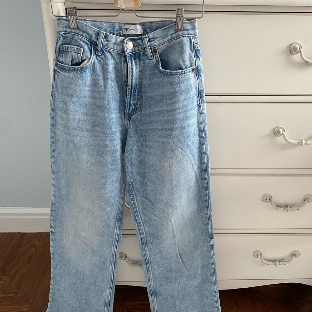 Zara Sky Blue Casual Jeans